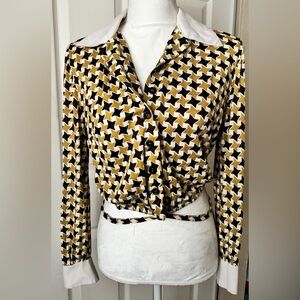 70’s houndstooth blouse, size S-M, never worn